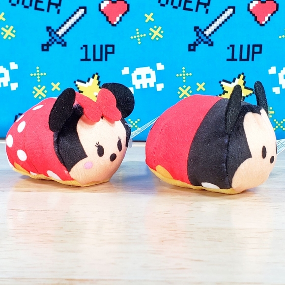 TSUM TSUM Mickey and Minnie Mouse 2.5" Collectible Disney Mini Toy Plush Set NWT - Picture 2 of 8